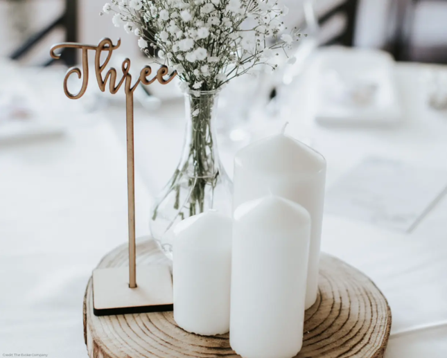 Candles on a wedding table